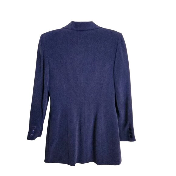 Hugo Buscati Collection 100% Silk Deep Purple 3 Button Blazer Size 2 - Picture 3 of 5